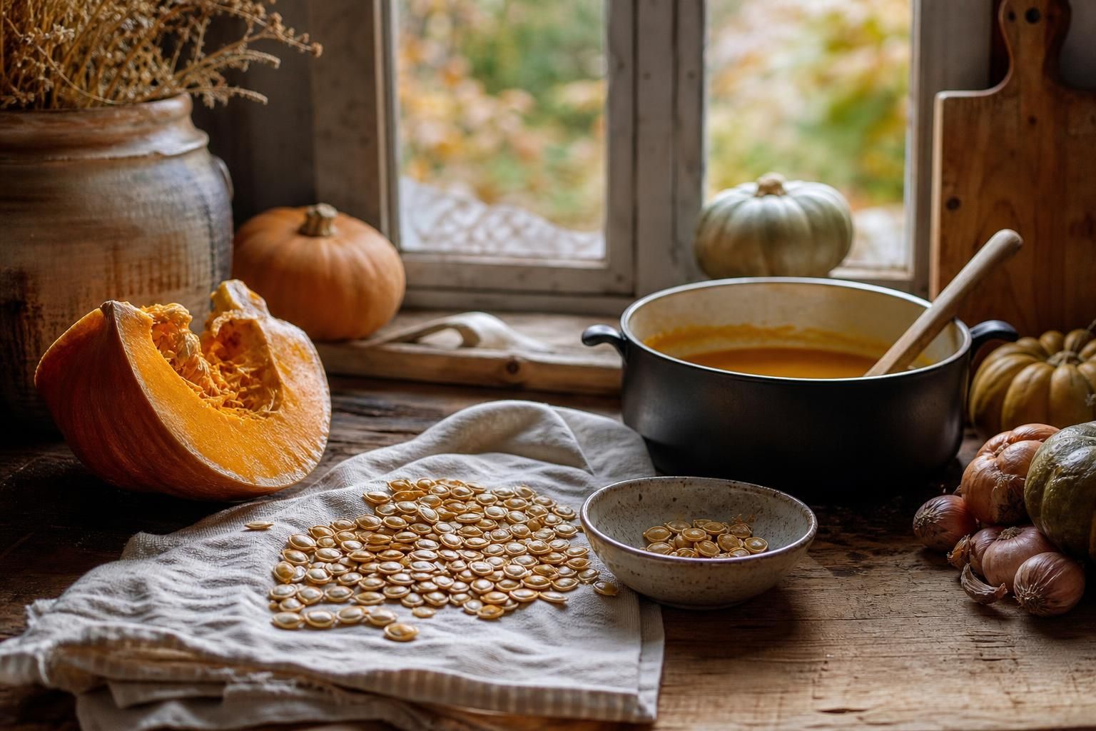 Graines de courge de soupe : les faire griller pour un apéritif croustillant