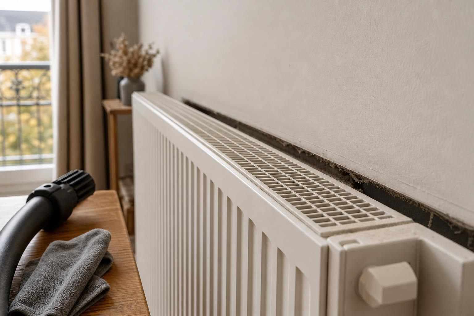 La poussière se cache derrière les radiateurs, l’air chauffe mieux après un vrai dépoussiérage